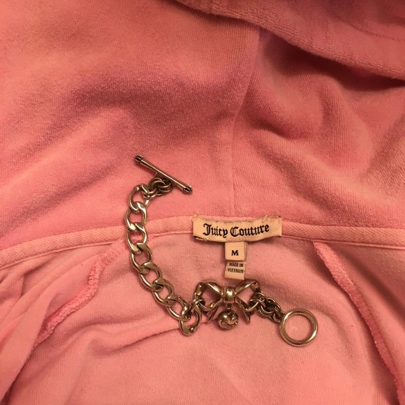 COPY - GORGEOUS authentic vintage baby pink terry cloth hoodie and necklace set! - Picture 14 of 15